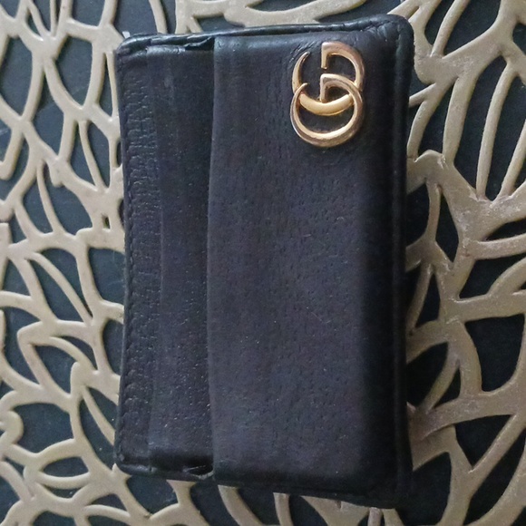 Men's Gucci Black LeatherCredit Card Holder w attached Mettalic Clip - Picture 2 of 4